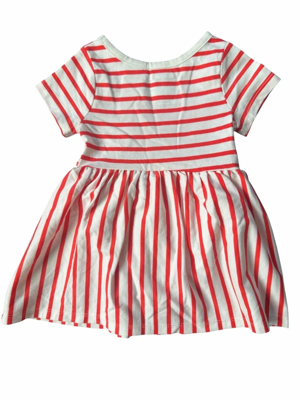Cat & Jack Baby Girl 12M Red White Stripe Heart Dress Bloomers NWT